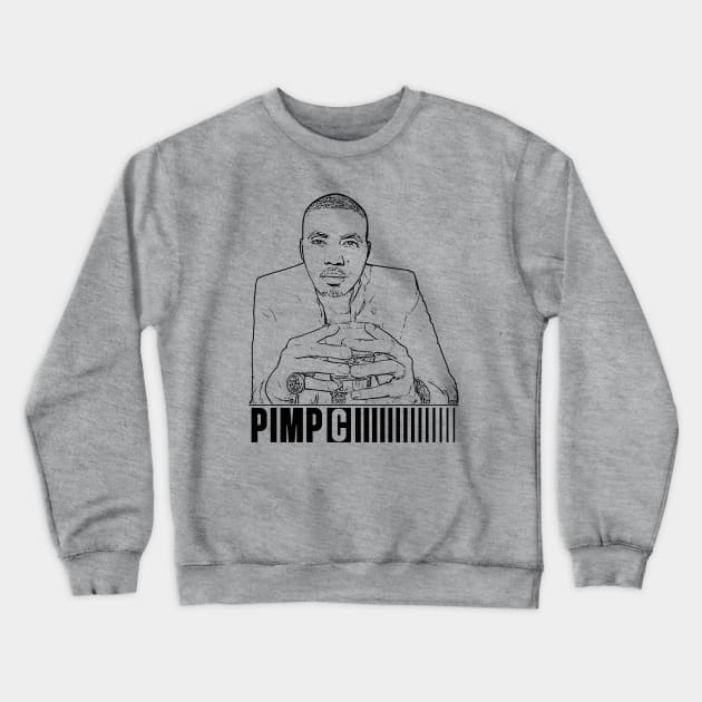 Pimp C // Rapper// Black retro style Crewneck Sweatshirt by Degiab